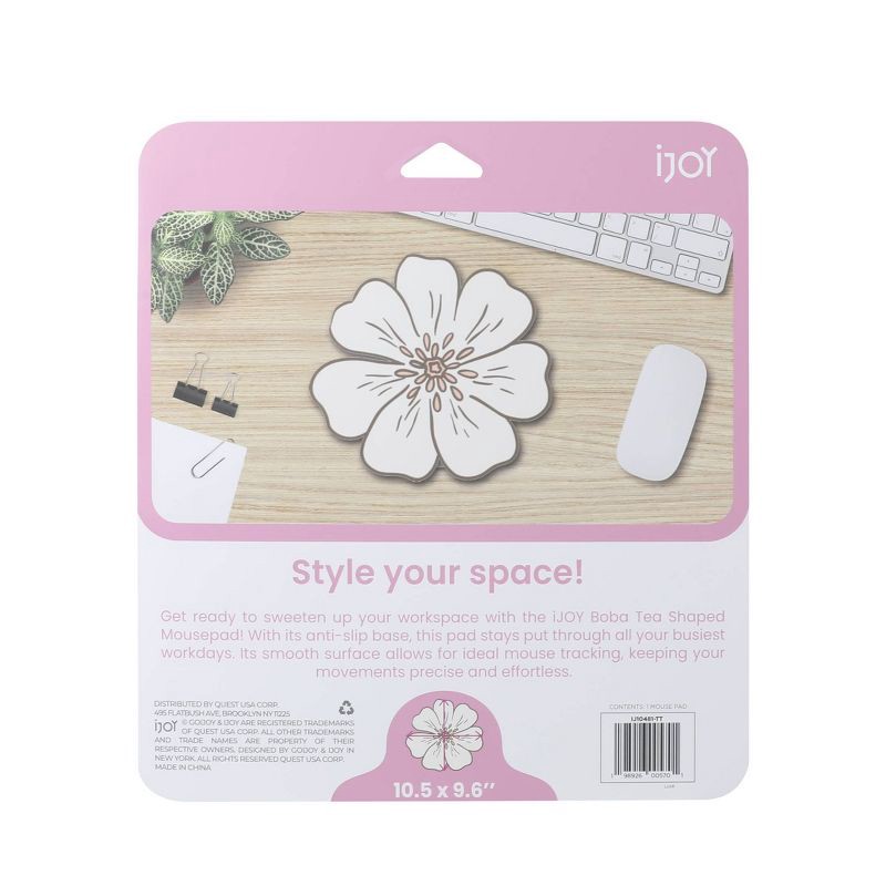 slide 3 of 3, IJoy Fabric Mouse Pad - Flower: Slim Design Computer Accessory, Rubber Material, 1 ct