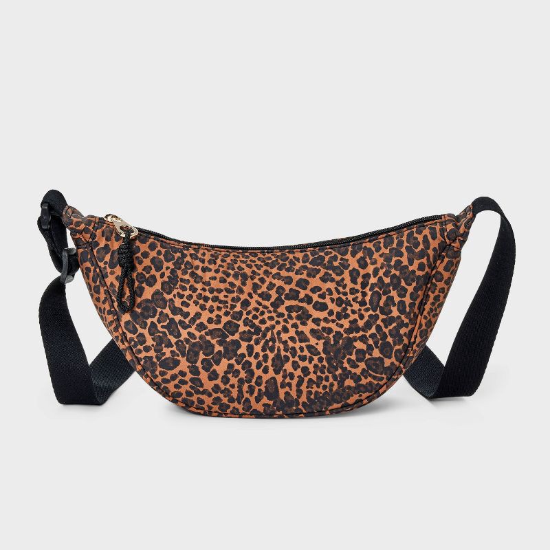 slide 1 of 5, Essential Crescent Sling Crossbody Bag - Universal Thread™ Leopard, 1 ct