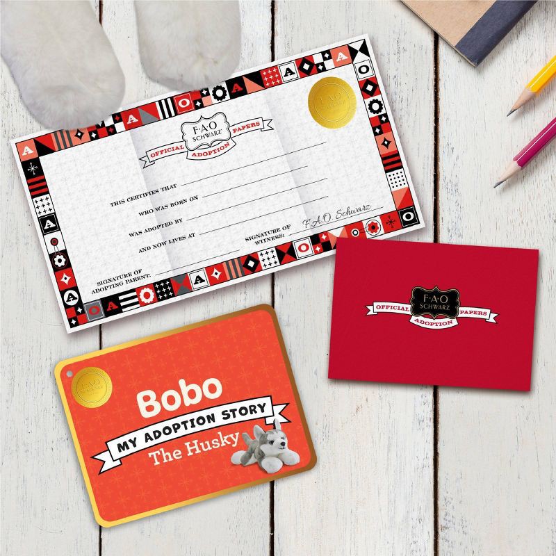 slide 3 of 7, FAO Schwarz 22" Adopt-A-Pets Husky, 1 ct