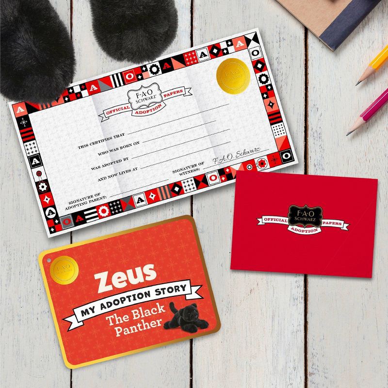 slide 3 of 7, FAO Schwarz 15" Adopt-A-Pets Black Panther Plush, 1 ct