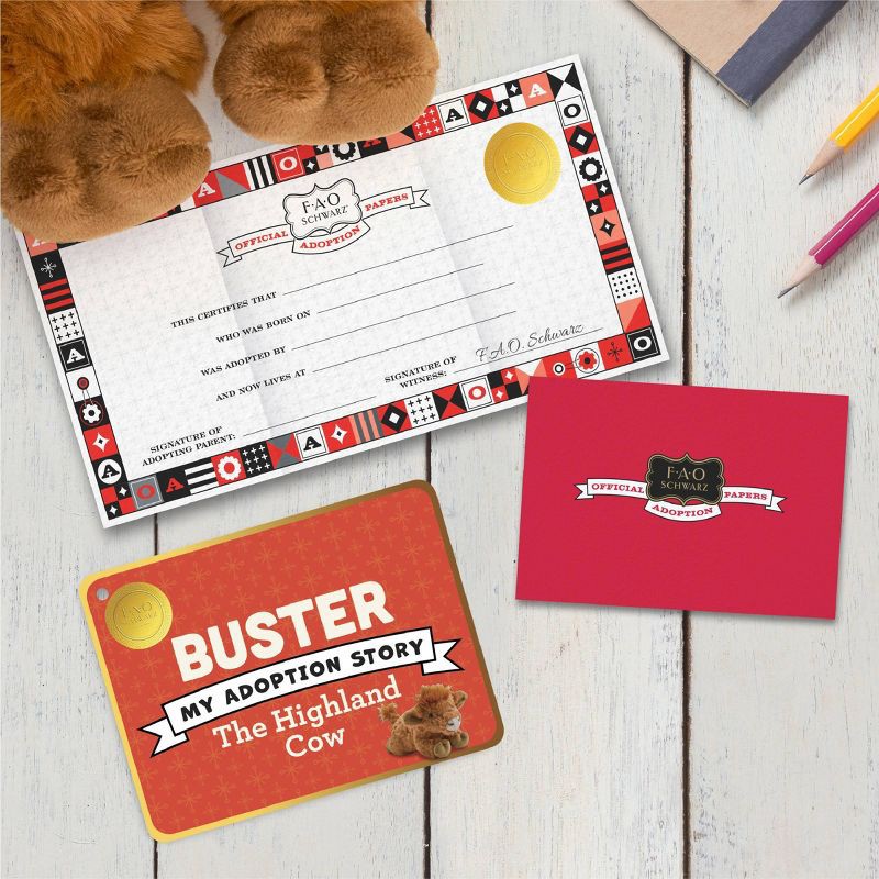 slide 3 of 7, FAO Schwarz 15" Adopt-A-Pets Highland Cow Plush, 1 ct