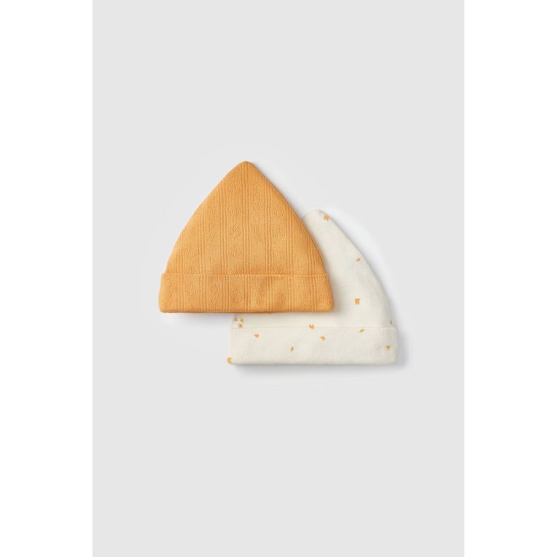 slide 7 of 9, Baby 2pk Little Snoopy Halloween Cap Set - White/Orange 0-6M, 2 ct