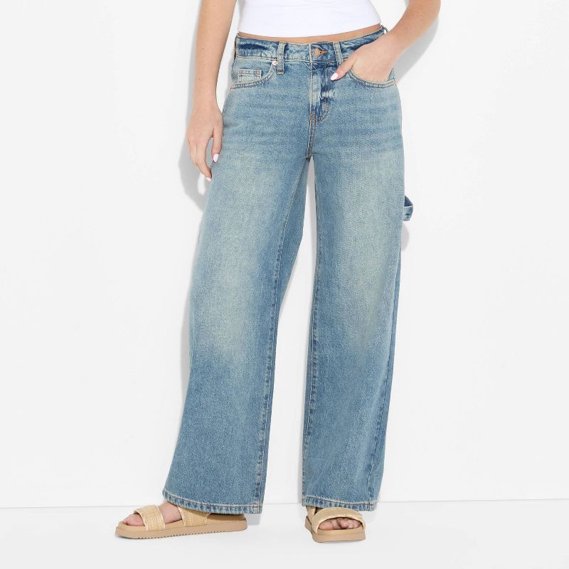 slide 2 of 3, Women's Low-Rise Baggy Jeans - Wild Fable™ Medium Wash 8, 1 ct