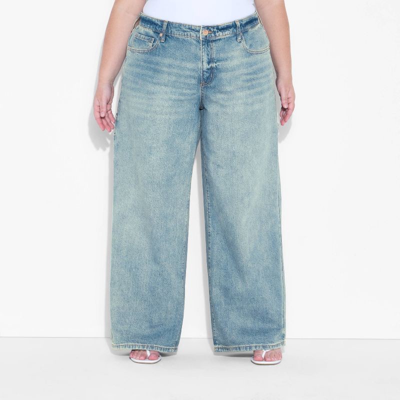slide 2 of 3, Women's Low-Rise Baggy Jeans - Wild Fable™ Medium Wash 17, 1 ct
