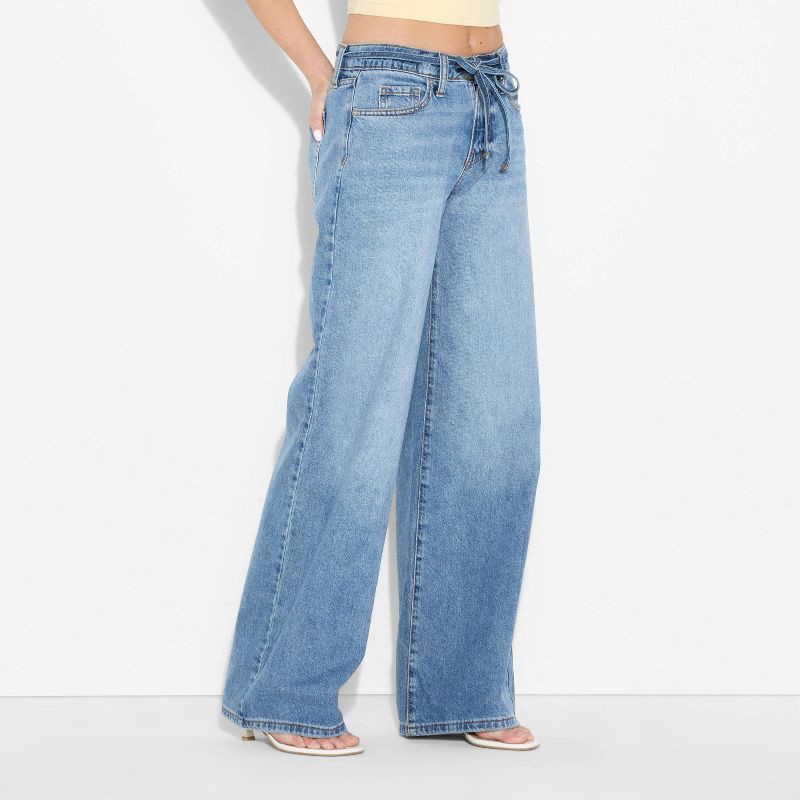 slide 2 of 3, Women's Low-Rise Baggy Jeans - Wild Fable™ Light Wash 8, 1 ct
