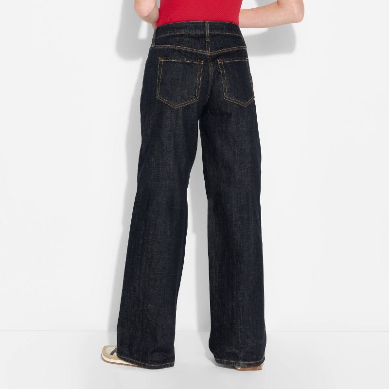 slide 3 of 3, Women's Low-Rise Baggy Jeans - Wild Fable™ Dark Blue 2, 1 ct