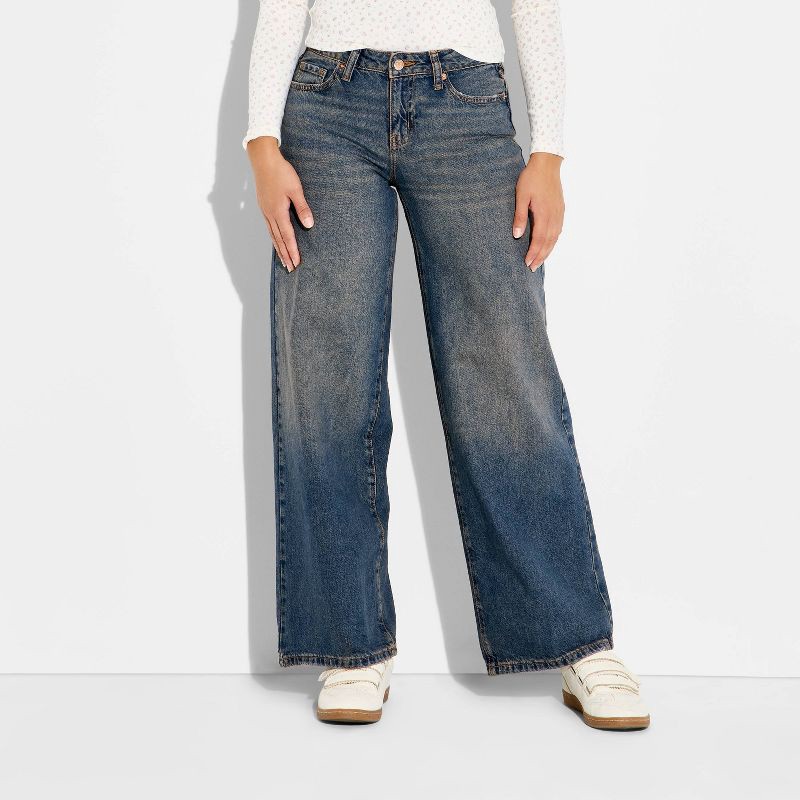 slide 2 of 3, Women's Low-Rise Baggy Jeans - Wild Fable™ Blue 12, 1 ct