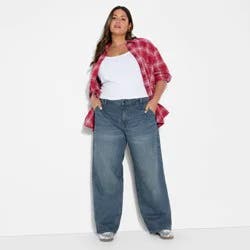 Women's 90's Mid-Rise Relaxed Straight Jeans - Wild Fable™ Medium Wash 17