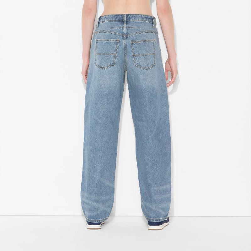 slide 3 of 3, Women's 90's Mid-Rise Relaxed Straight Jeans - Wild Fable™ Light Wash 2, 1 ct