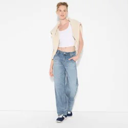 Women's 90's Mid-Rise Relaxed Straight Jeans - Wild Fable™ Light Wash 12