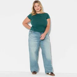 Women's 90's Mid-Rise Relaxed Straight Jeans - Wild Fable™ Light Wash 17