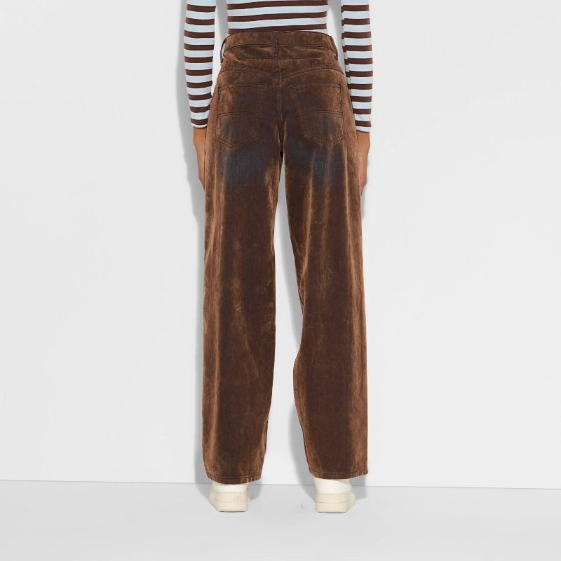 slide 3 of 3, Women's 90's Mid-Rise Relaxed Straight Jeans - Wild Fable™ Brown 12, 1 ct