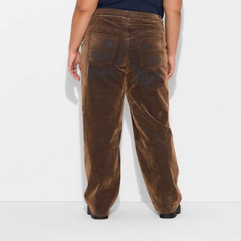 slide 3 of 3, Women's 90's Mid-Rise Relaxed Straight Jeans - Wild Fable™ Brown 17, 1 ct