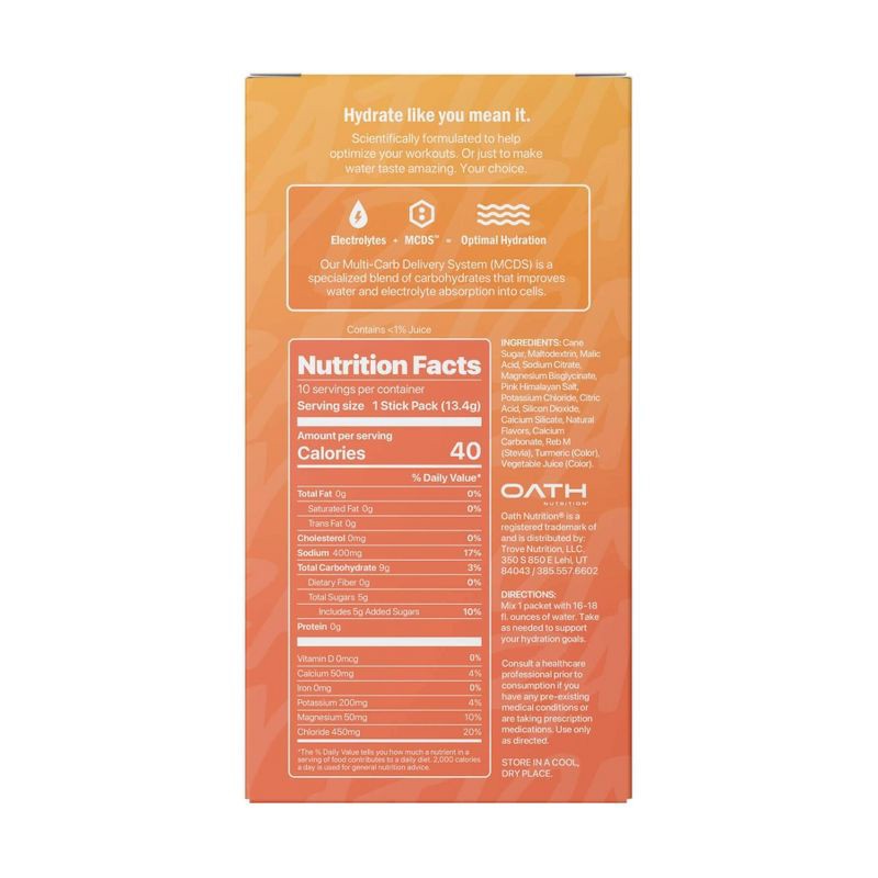 slide 4 of 5, Oath Nutrition 10pk Hydration - Peach Nectarine, 10 ct