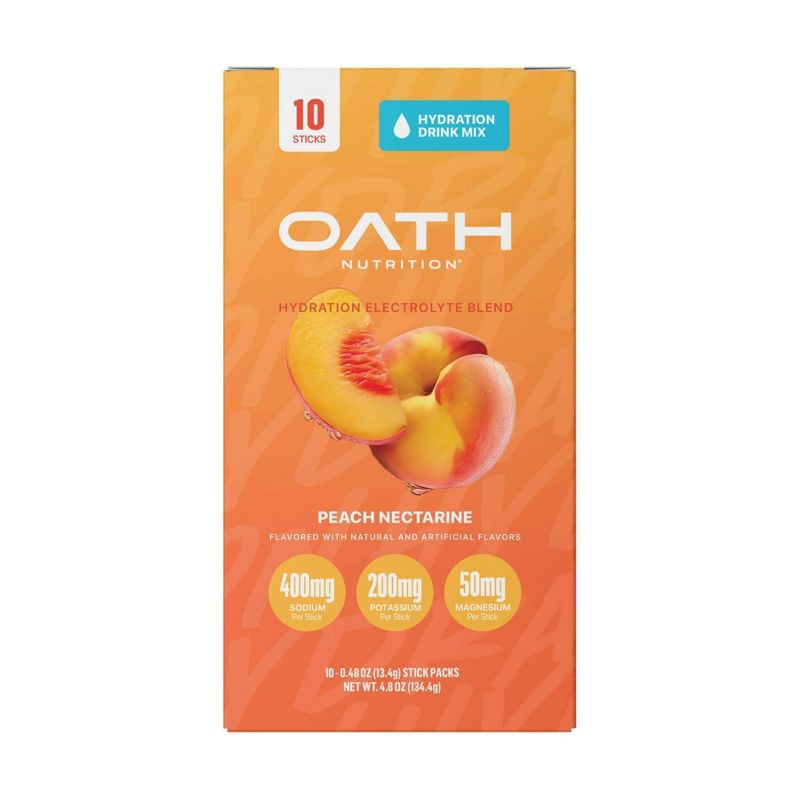 slide 1 of 5, Oath Nutrition 10pk Hydration - Peach Nectarine, 10 ct