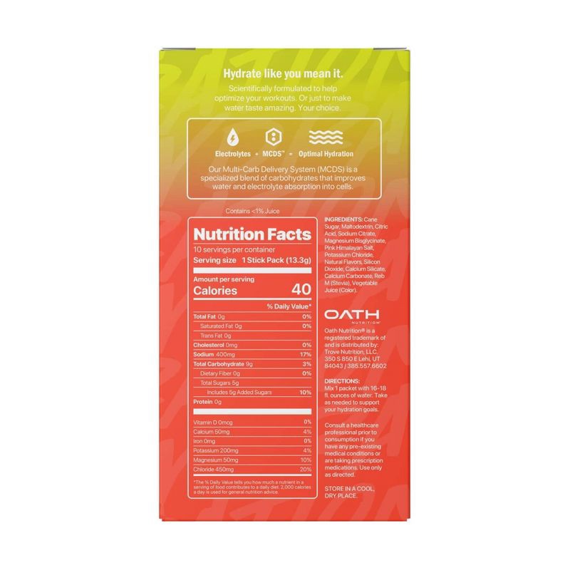 slide 4 of 5, Oath Nutrition 10pk Hydration - Strawberry Key Lime, 10 ct