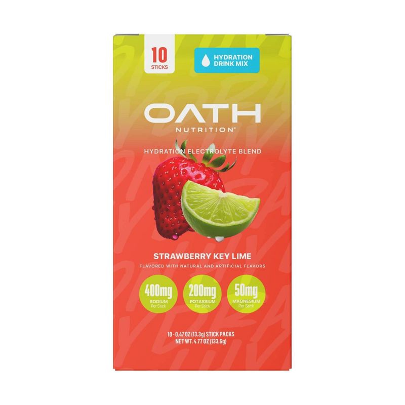 slide 1 of 5, Oath Nutrition 10pk Hydration - Strawberry Key Lime, 10 ct