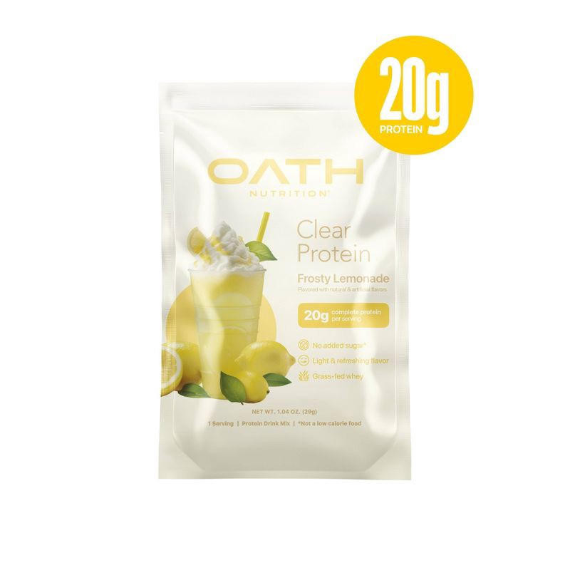 slide 3 of 4, Oath Nutrition Clear Protein Powder - Frosty Lemonade - Single Serve, 1 ct