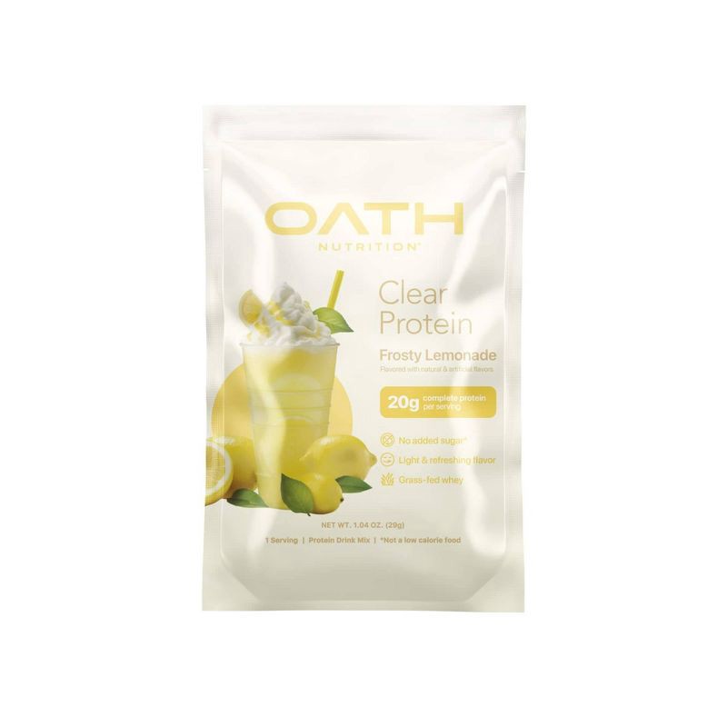 slide 1 of 4, Oath Nutrition Clear Protein Powder - Frosty Lemonade - Single Serve, 1 ct