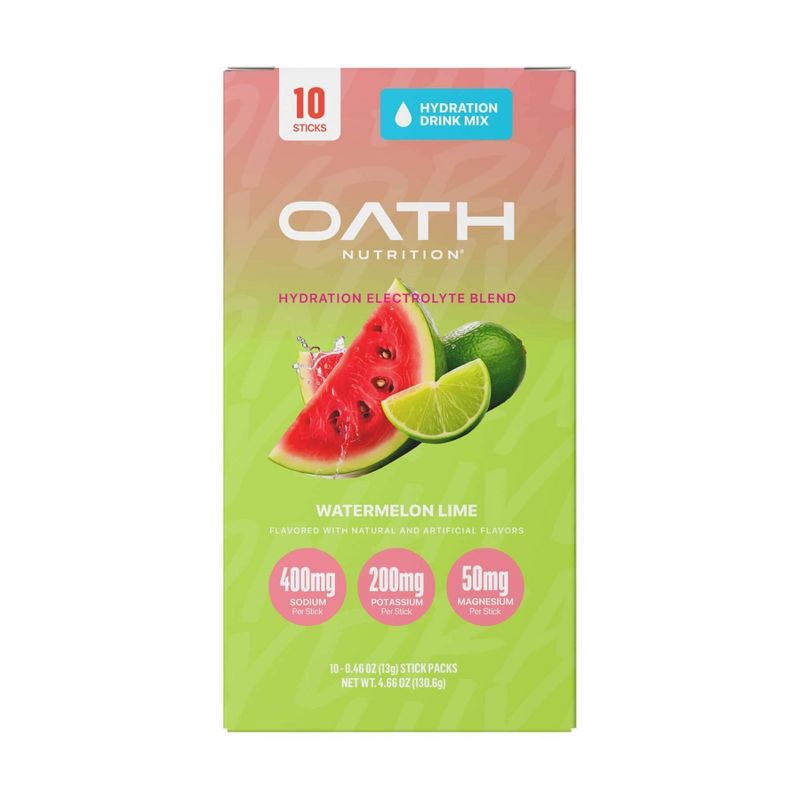 slide 1 of 5, Oath Nutrition 10pk Hydration - Watermelon Lime, 10 ct