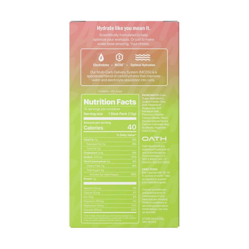 slide 4 of 5, Oath Nutrition 10pk Hydration - Watermelon Lime, 10 ct