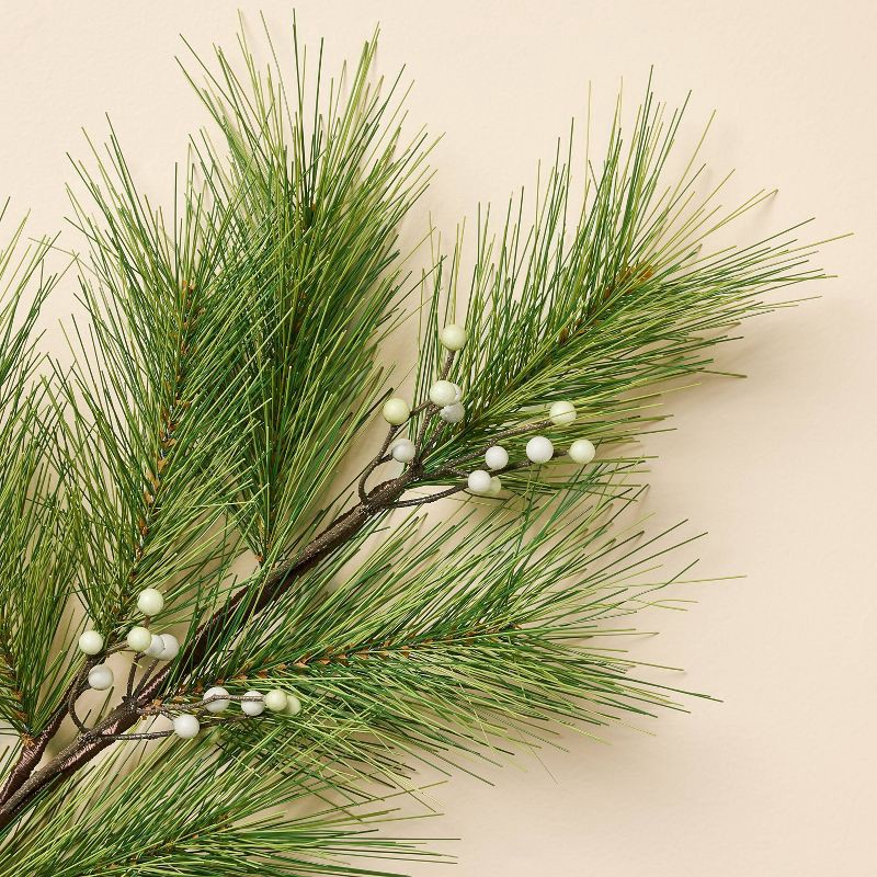 slide 3 of 3, Hearth & Hand with Magnolia 36" Long Needle Pine with White Berry Artificial Stem - Hearth & Hand™ with Magnolia, 1 ct