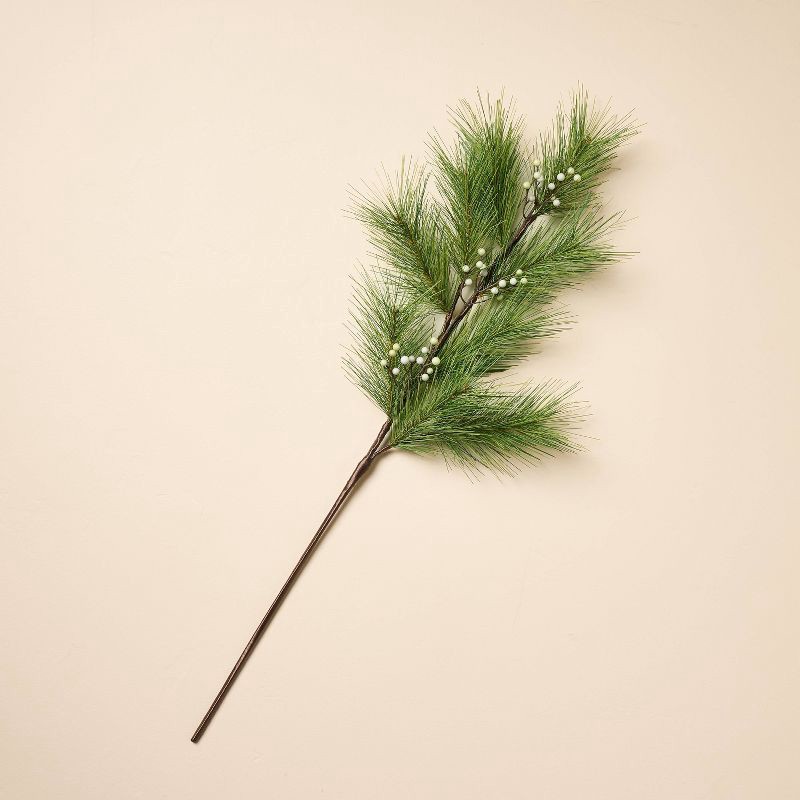 slide 1 of 3, Hearth & Hand with Magnolia 36" Long Needle Pine with White Berry Artificial Stem - Hearth & Hand™ with Magnolia, 1 ct