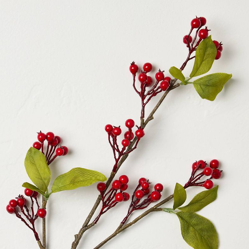 slide 3 of 3, Hearth & Hand with Magnolia 25" Red Berry Artificial Stem - Hearth & Hand™ with Magnolia, 1 ct