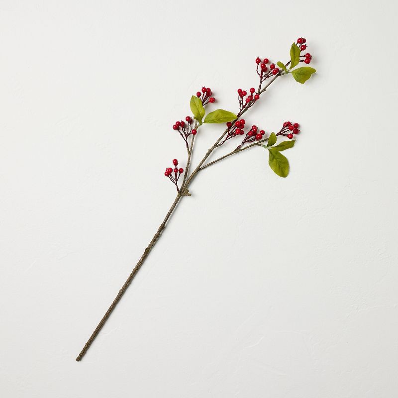 slide 1 of 3, Hearth & Hand with Magnolia 25" Red Berry Artificial Stem - Hearth & Hand™ with Magnolia, 1 ct