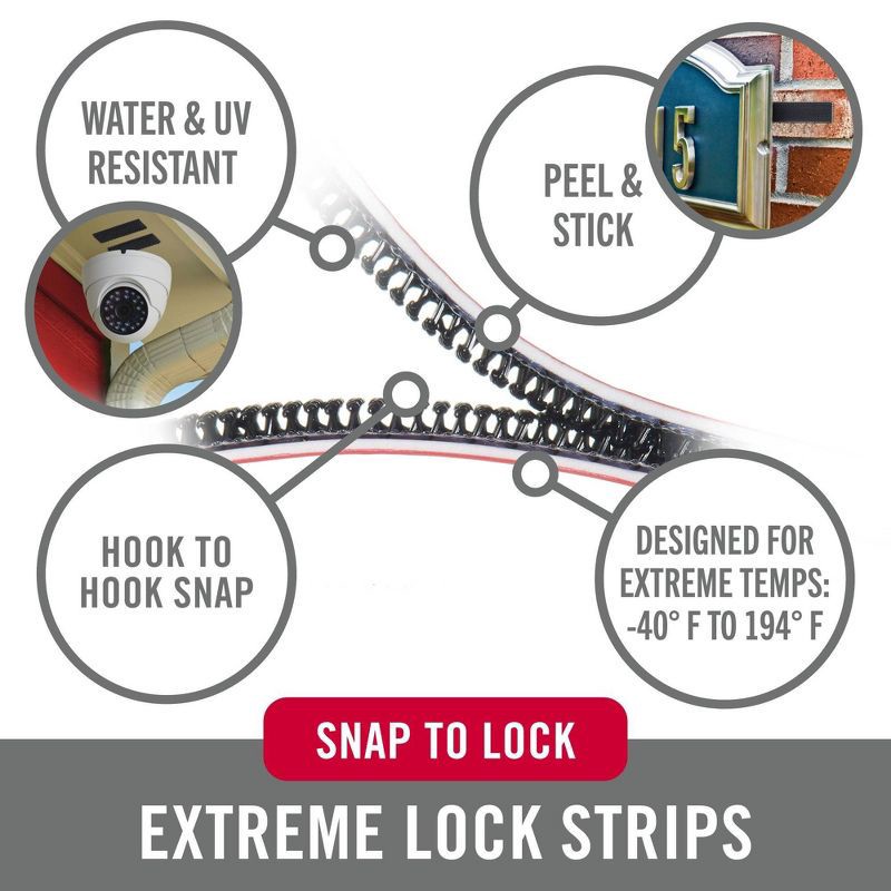 slide 2 of 7, VELCRO 4"x2" 2ct Outdoor Extreme Lock Fasteners Heavy Duty Holds up to 15lbs Black, 2 ct, 15 lb