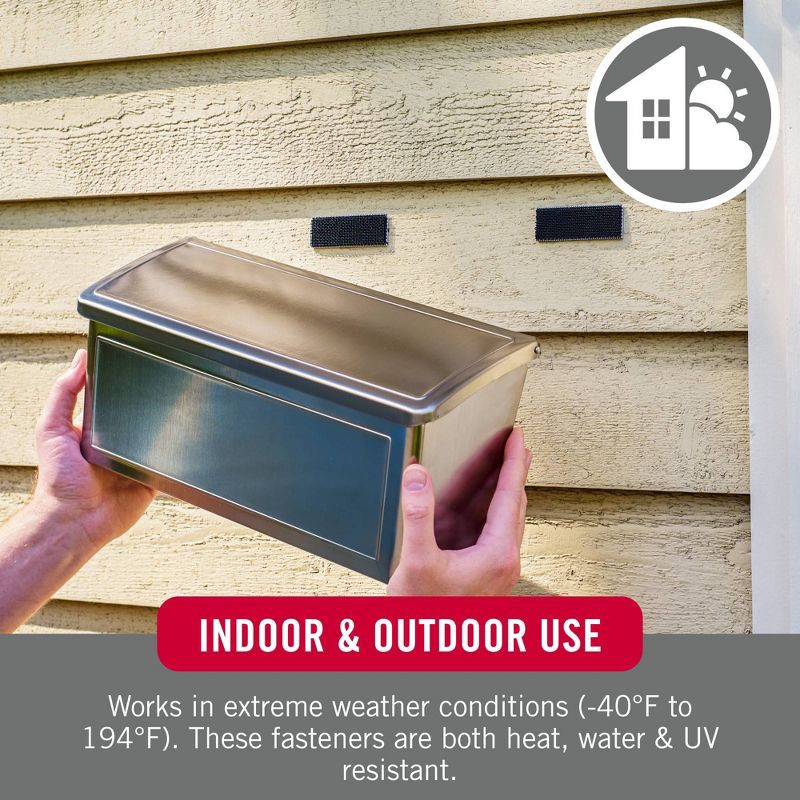 slide 6 of 7, VELCRO 4"x2" 2ct Outdoor Extreme Lock Fasteners Heavy Duty Holds up to 15lbs Black, 2 ct, 15 lb