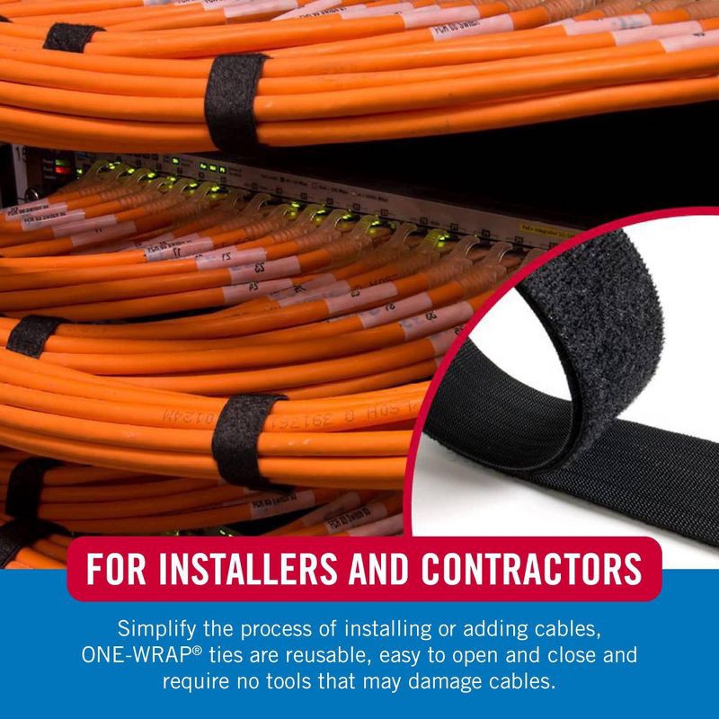 slide 6 of 7, VELCRO 12'x3/4'' One-Wrap Heavy Duty Roll for Organization Cut-to-Length Black, 1 ct