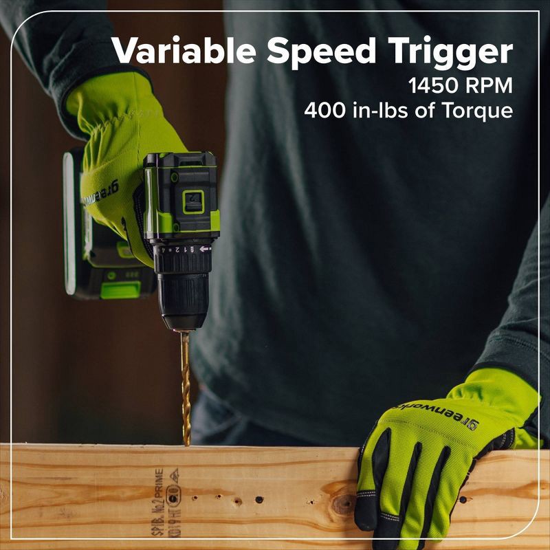 slide 3 of 11, Greenworks POWERALL 24V Cordless Brushless Drill/Impact Driver with 2 Batteries of 2.0Ah and Charger, 1 ct