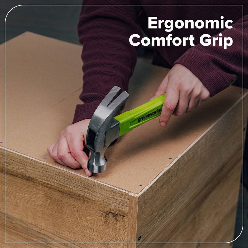 slide 3 of 5, Greenworks 16oz Hammer, 16 oz