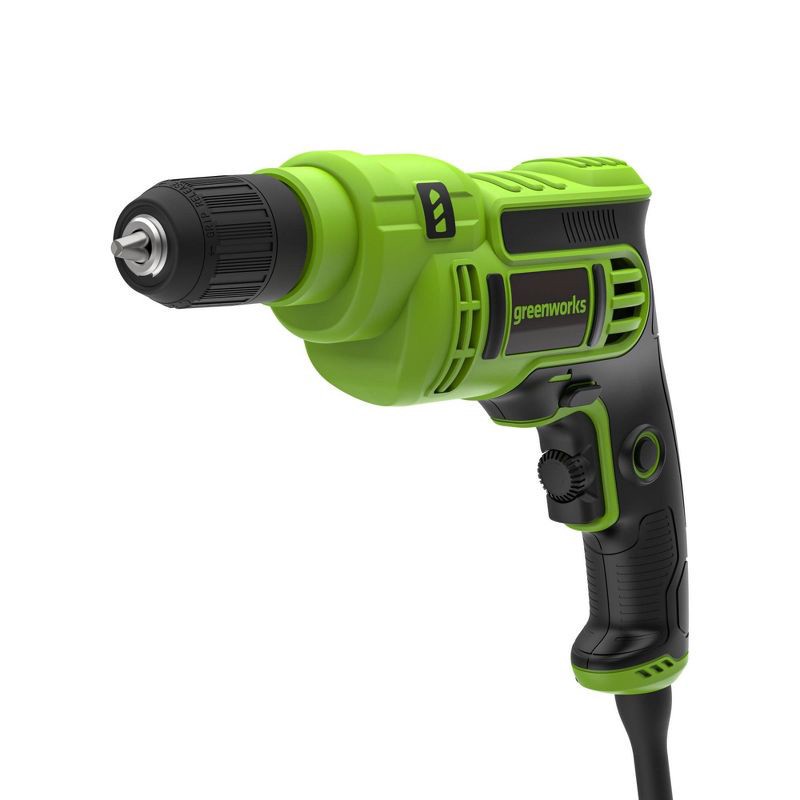 slide 1 of 5, Greenworks 6.5 Amp 3/8'' Keyless Corded Drill, 1 ct