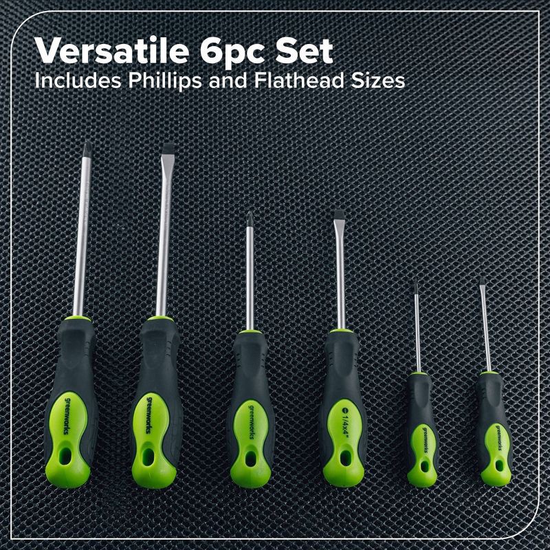 slide 2 of 5, Greenworks 6pc Household Screwdriver Set, 6 ct