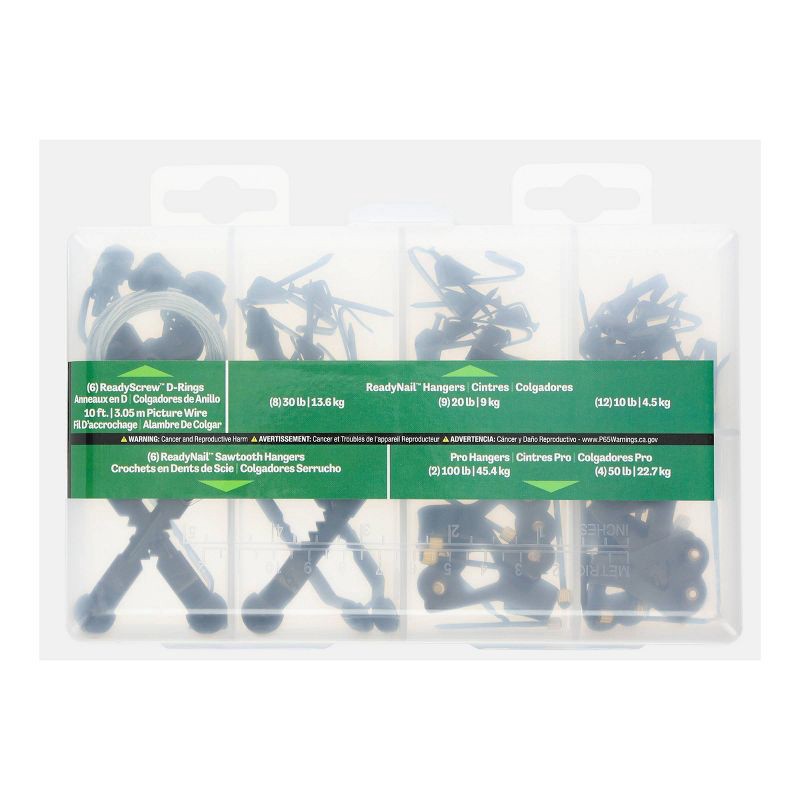 slide 3 of 7, Hillman 48pc Picture Hanging Kit - Black, 48 ct