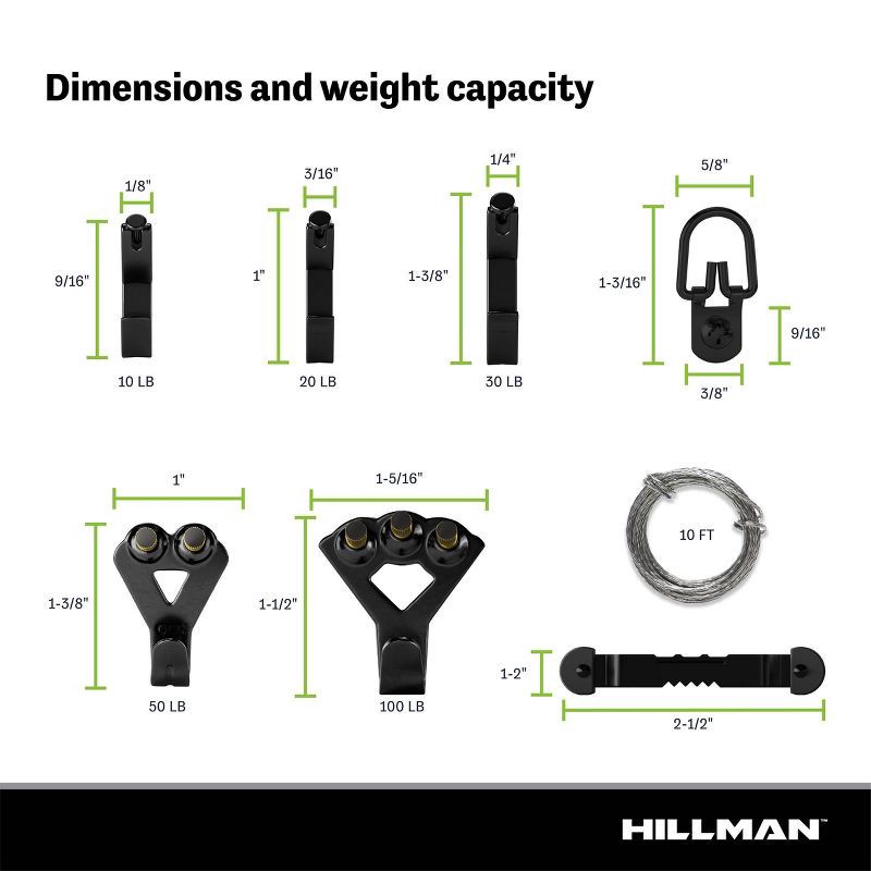 slide 6 of 7, Hillman 48pc Picture Hanging Kit - Black, 48 ct