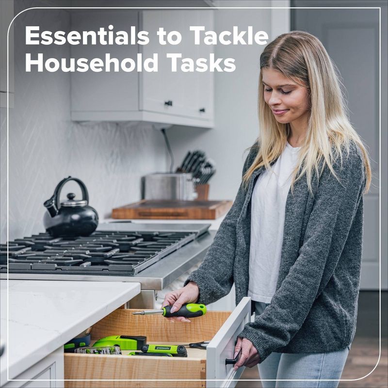 slide 3 of 5, Greenworks 40pc Household Tool Kit, 40 ct