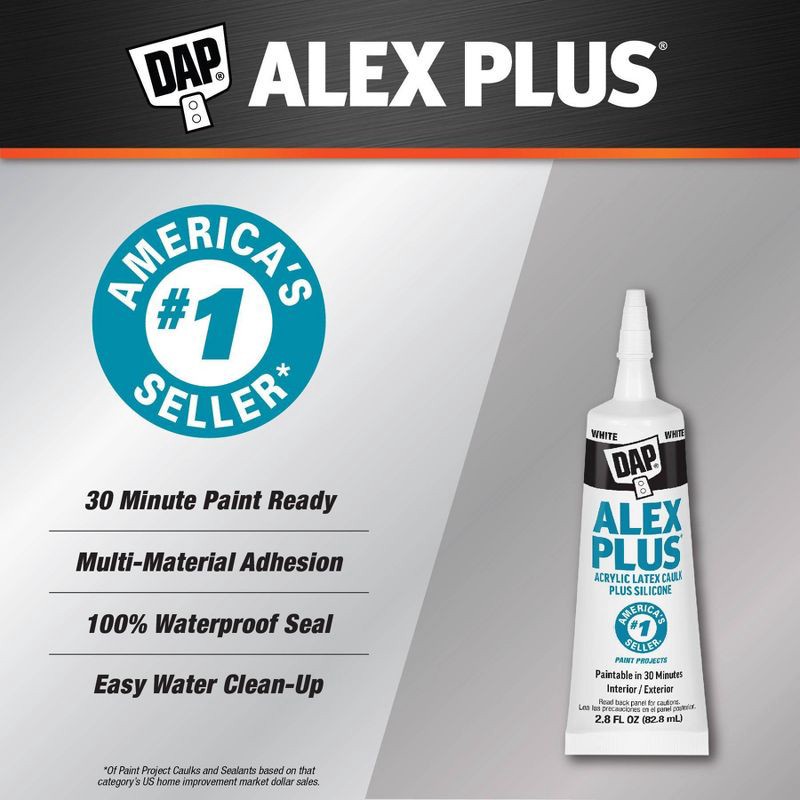 slide 6 of 10, DAP Alex Plus 2.8oz White, 2.8 oz