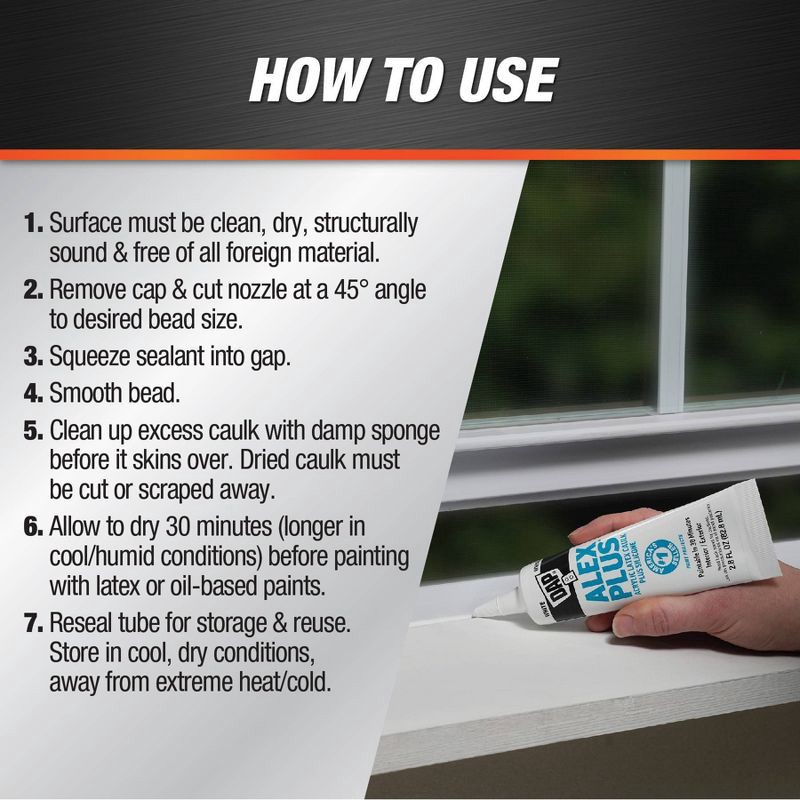 slide 10 of 10, DAP Alex Plus 2.8oz White, 2.8 oz