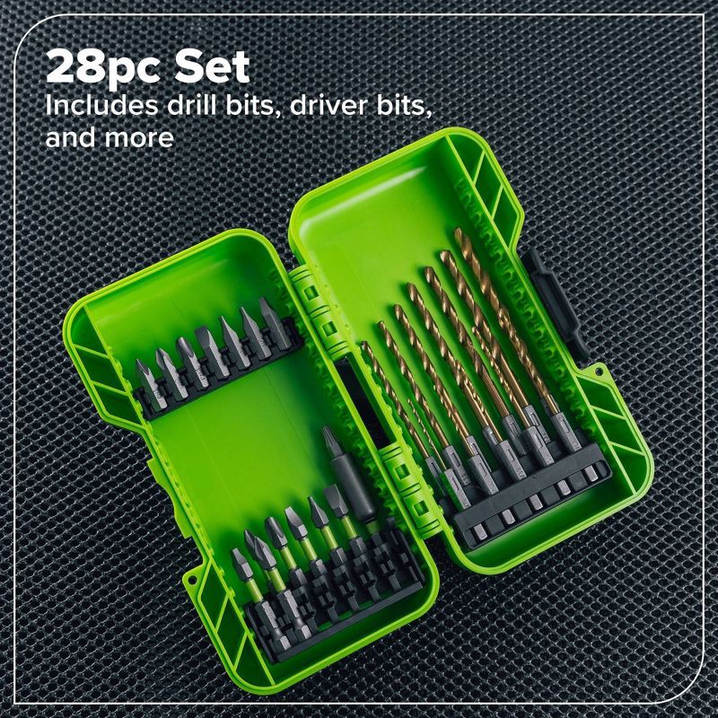 slide 2 of 4, Greenworks 28pc Multi-Material Drill and Driver Accy Kit, 28 ct