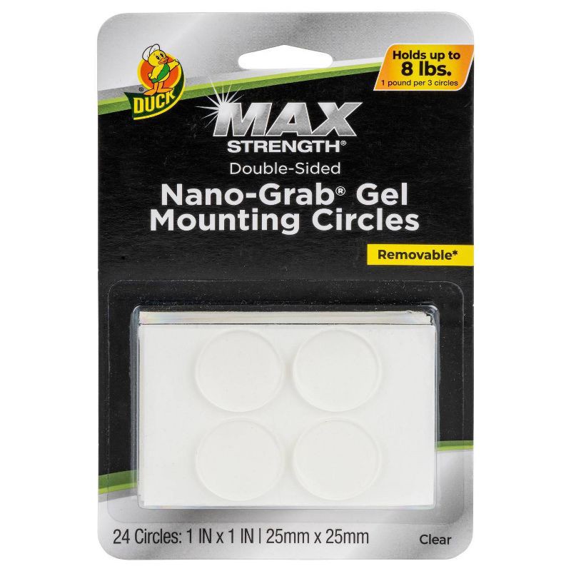 slide 2 of 13, Duck Max Nano-Grab Gel Mounting Circles Clear 24ct, 24 ct