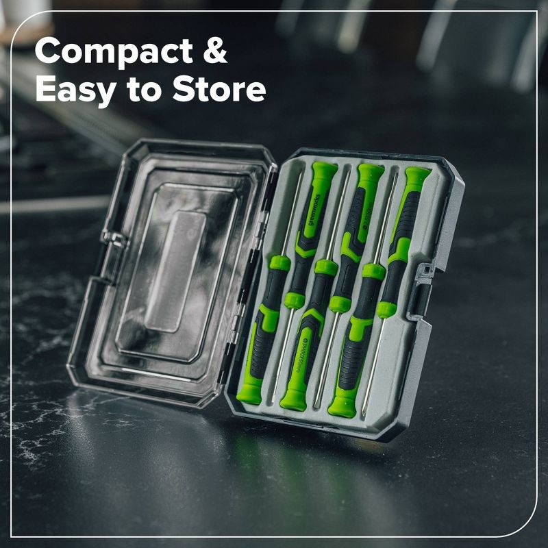 slide 2 of 3, Greenworks 6pc Precision Screwdriver Set, 6 ct
