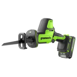 Greenworks POWERALL 24V Cordless Brushless 1in Recip Saw with 2Ah Battery and Charger