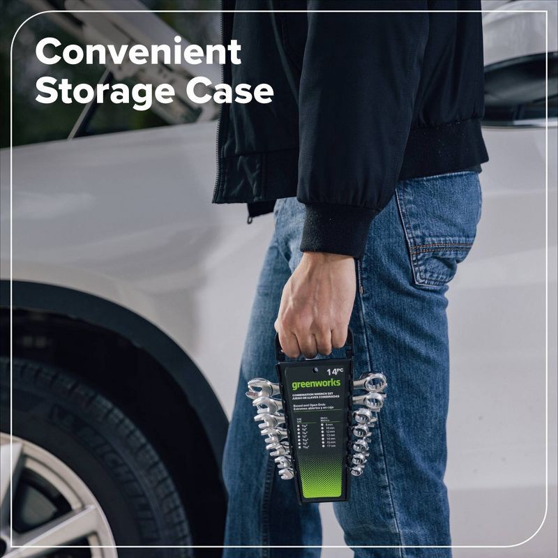 slide 5 of 6, Greenworks 14pc Combination Wrench Kit, 14 ct