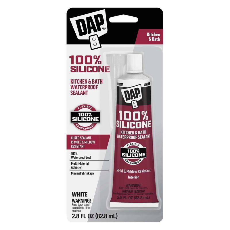 slide 2 of 10, DAP All Purpose Kitchen and Bath 100% Silicone 2.8oz White, 2.8 oz