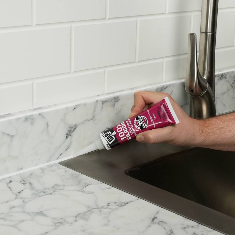 slide 5 of 10, DAP All Purpose Kitchen and Bath 100% Silicone 2.8oz White, 2.8 oz