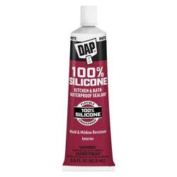 DAP All Purpose Kitchen and Bath 100% Silicone 2.8oz White