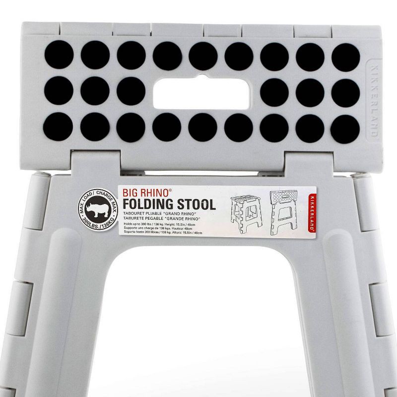 slide 2 of 3, Kikkerland 15.5'' Tall Folding Step Stool Gray, 1 ct